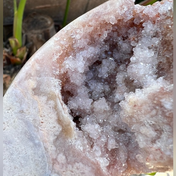 Pink Amethyst Crystal Moon with Purple, Quartz and a Sugar Druzy - Picture 10 of 11